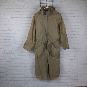 Vintage Packable Hooded Rain Trench Coat M
